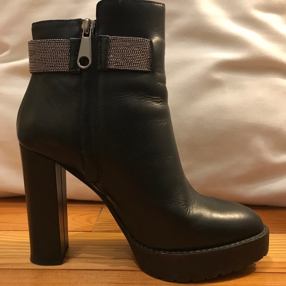 Brunello Cucinelli Calfskin Rubber Monili-Strap Rain Boots  Brunella Cucinelli Calfskin Monili-Strap Ankle Boo